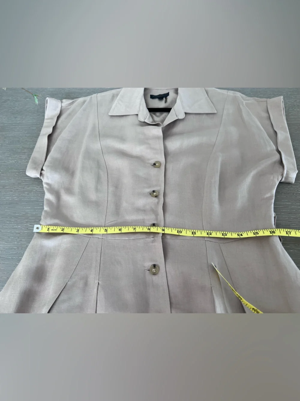 Donna Karan Beige Shirt Midi Dress size 8 - Picture 11 of 14